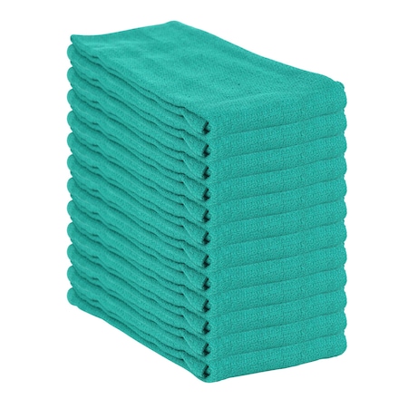 Monarch Brands Huck Towels - 16in x 26in - Green, 12PK PNP-ABSBNT-HGRN